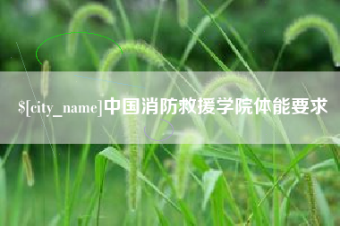 定边中国消防救援学院体能要求