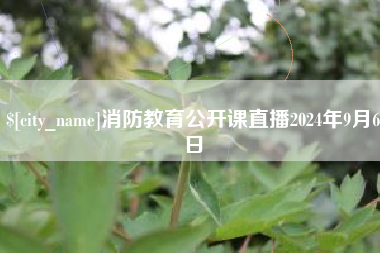 定边消防教育公开课直播2024年9月6日