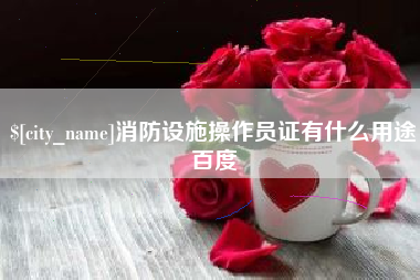 定边消防设施操作员证有什么用途百度