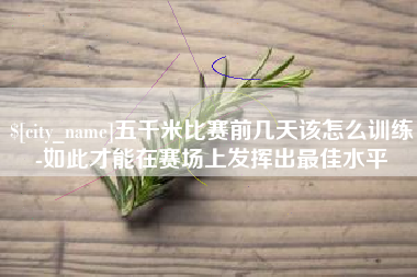 定边五千米比赛前几天该怎么训练-如此才能在赛场上发挥出最佳水平