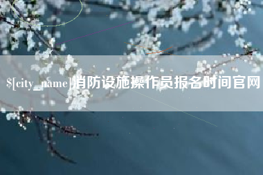 定边消防设施操作员报名时间官网