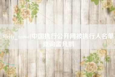 定边中国执行公开网被执行人名单查询孟凡鹏