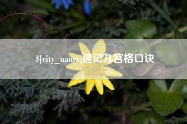 定边速记九宫格口诀