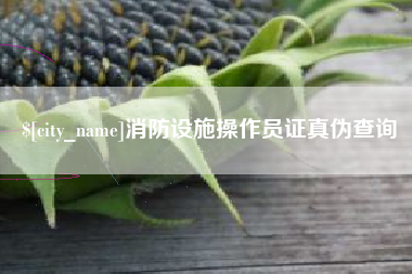 定边消防设施操作员证真伪查询