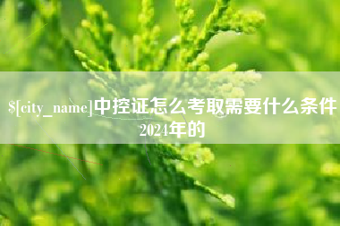 定边中控证怎么考取需要什么条件2024年的