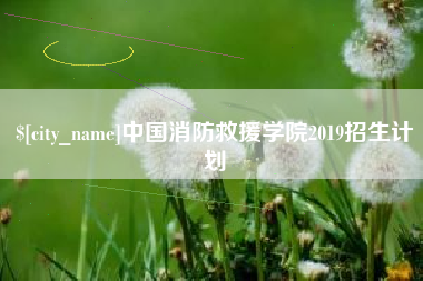 定边中国消防救援学院2019招生计划